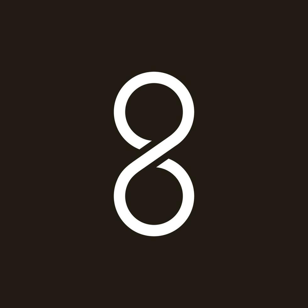 nombre 8 infini Facile boucle ligne logo vecteur