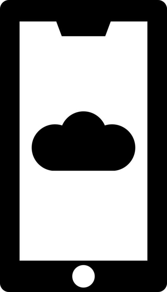 nuage espace de rangement icône dans téléphone intelligent. vecteur