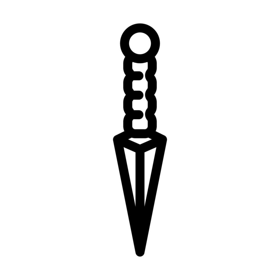 kunai arme militaire ligne icône vecteur illustration