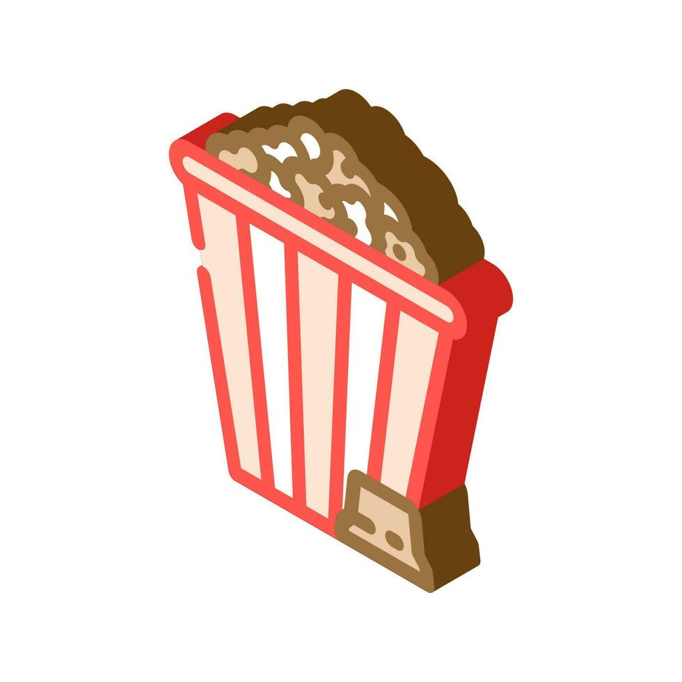 Chocolat pop corn nourriture isométrique icône vecteur illustration
