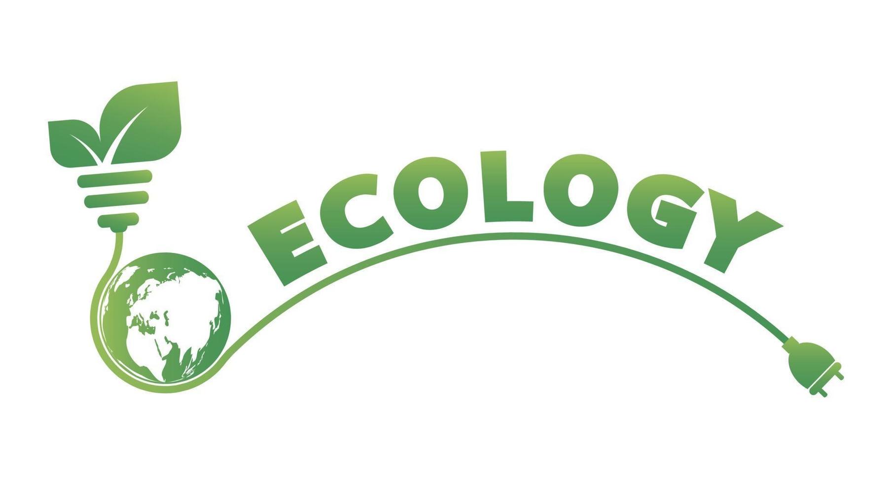 symbole de la terre avec des feuilles vertes autour de l'écologie des villes vertes aident le monde avec des idées de concept écologique vecteur