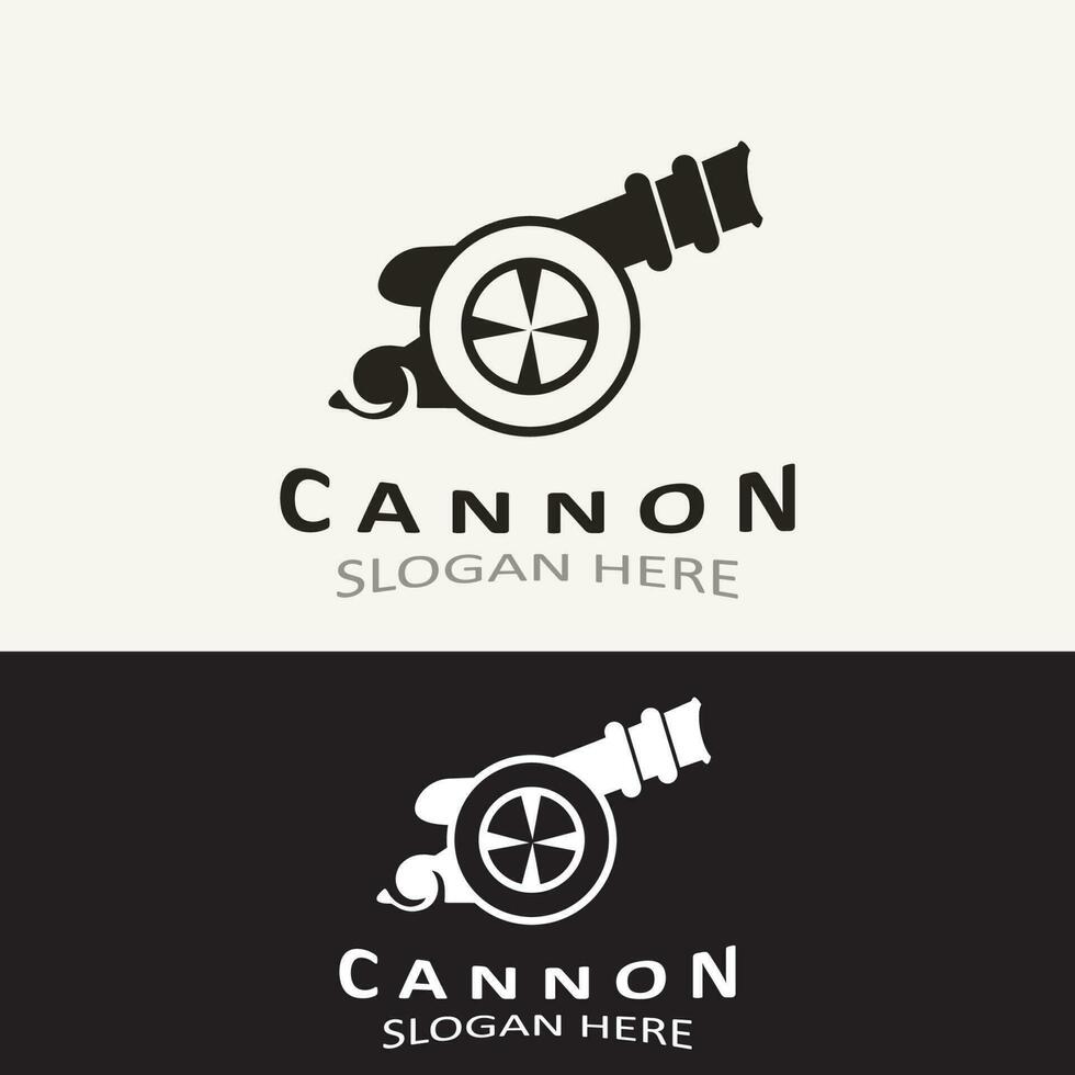 canon artillerie logo ancien image conception. boulet de canon militaire logo concept vecteur