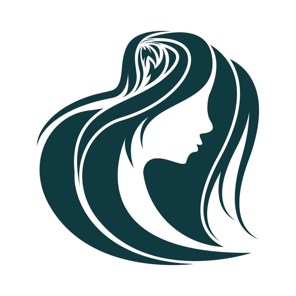 femmes beauté, salon, spa, cheveux minimaliste logo conception vecteur