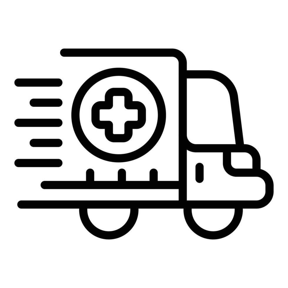 la personne ambulance voiture icône contour vecteur. un service porter secours vecteur