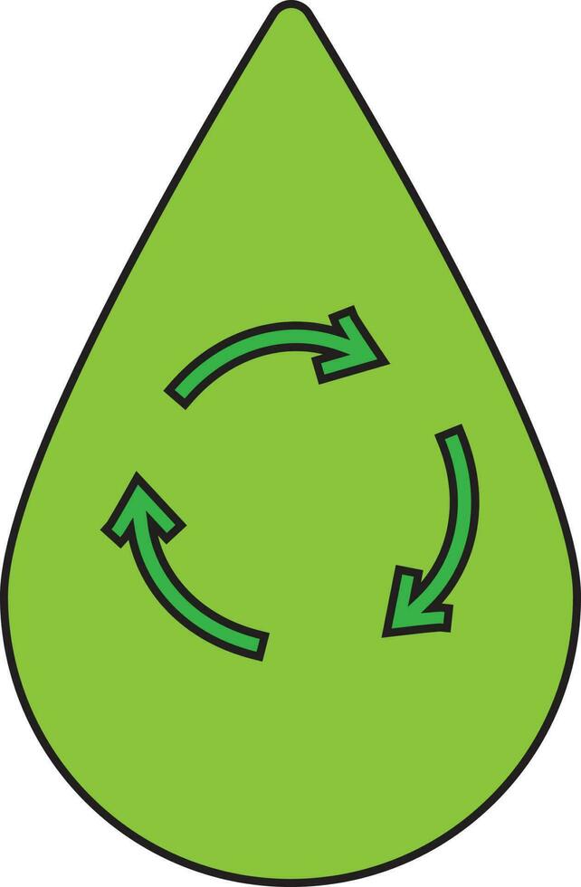 vert recycler signe dans goutte. vecteur
