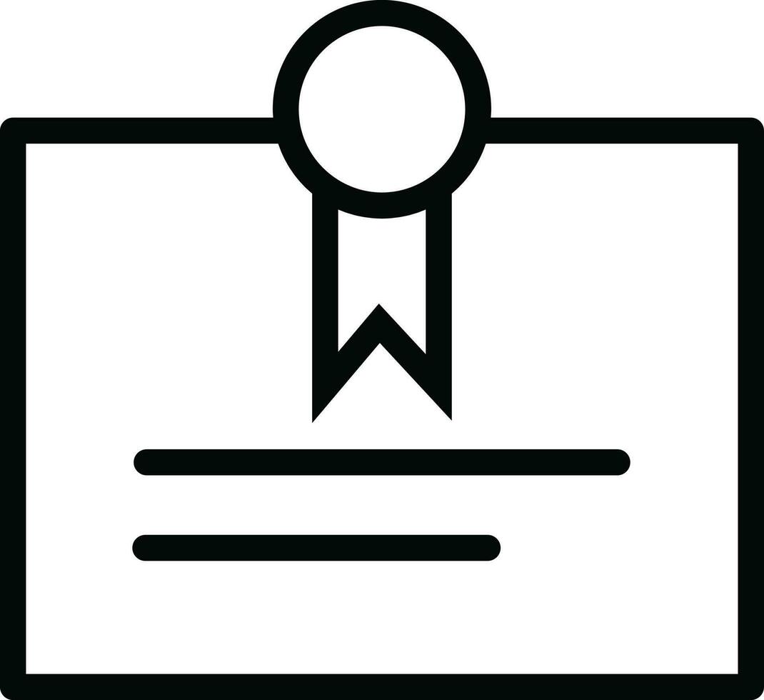 ligne art illustration de certificat icône. vecteur