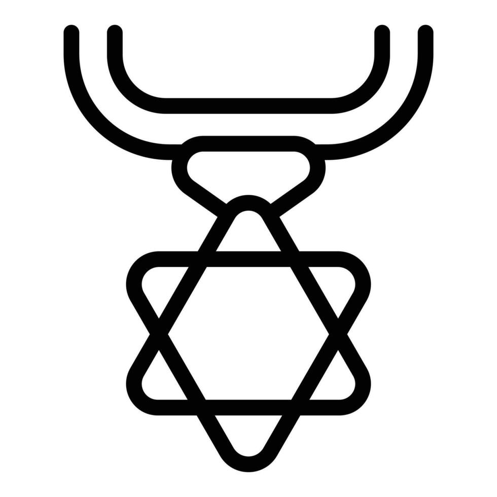 David étoile icône contour vecteur. religion torah vecteur
