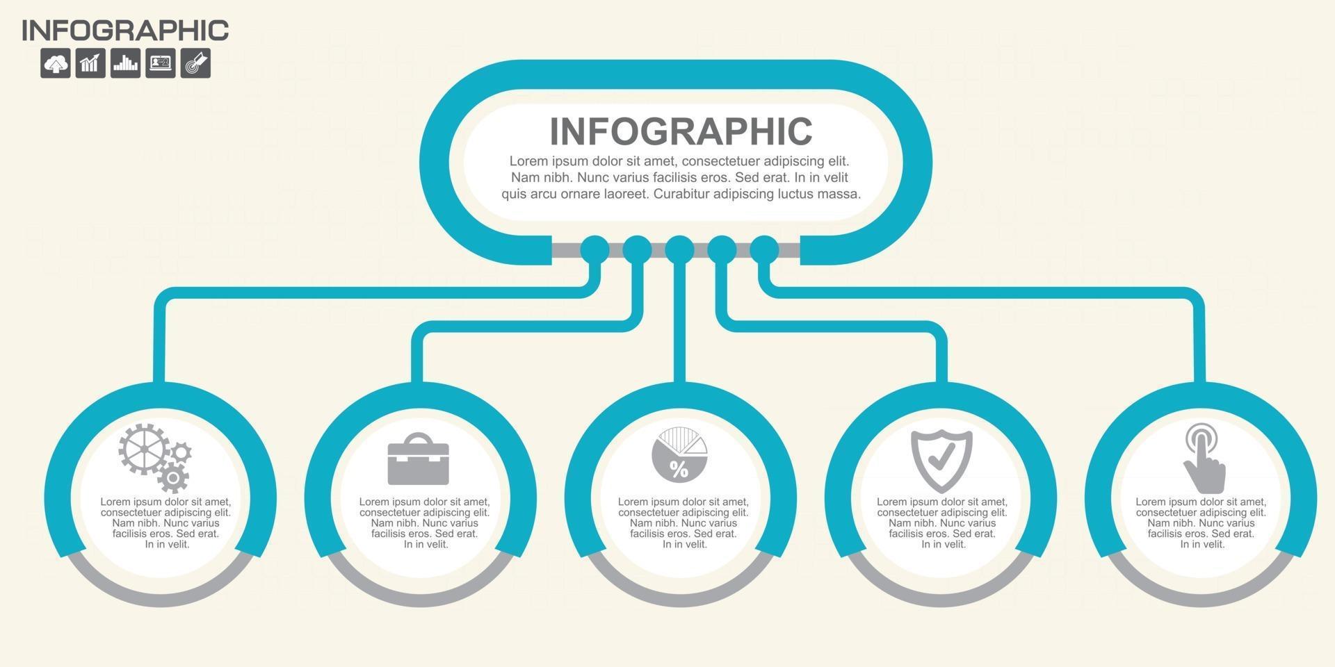 modèle d'infographie de présentation d'entreprise avec 5 options vecteur