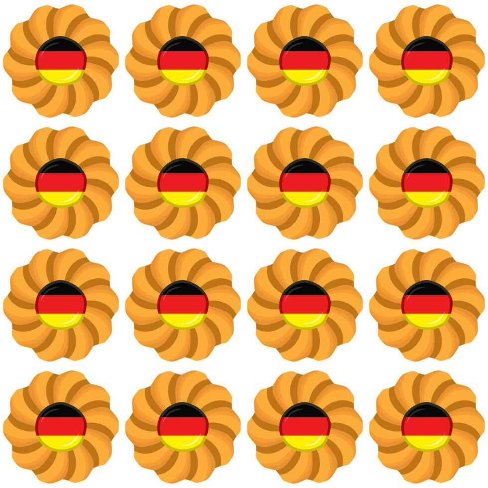 modèle biscuit avec drapeau pays Allemagne dans savoureux biscuit vecteur