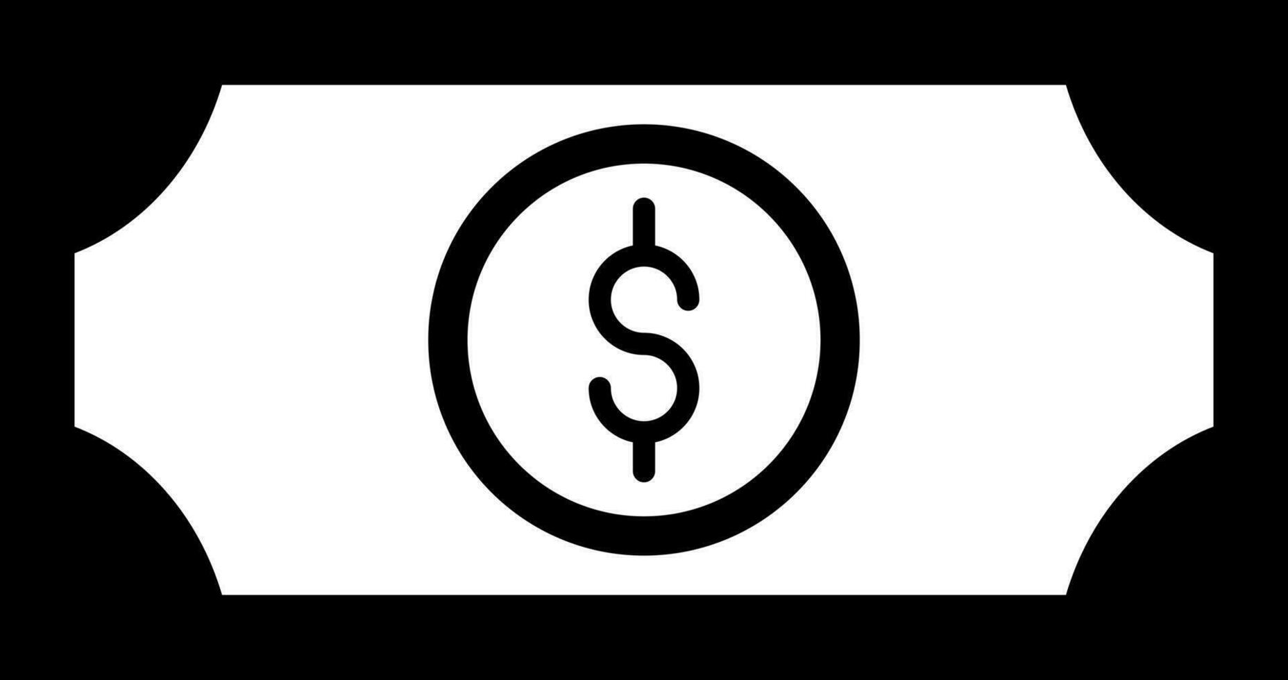 dollar argent glyphe icône ou symbole. vecteur