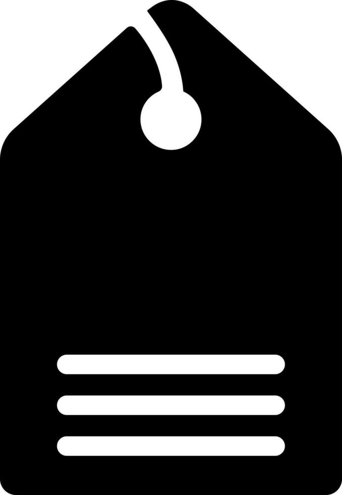 glyphe pendre étiquette icône ou symbole. vecteur