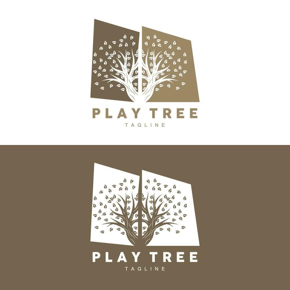 arbre logo conception, terrain de jeux vecteur, éducation arbre icône vecteur