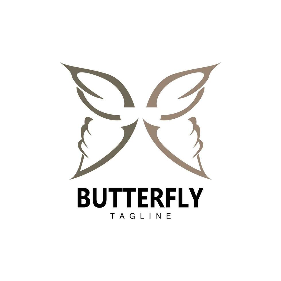 logo papillon, design animalier avec de belles ailes, animaux décoratifs, marques de produits vecteur