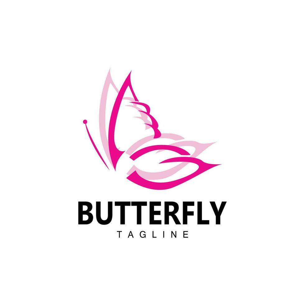 logo papillon, design animalier avec de belles ailes, animaux décoratifs, marques de produits vecteur