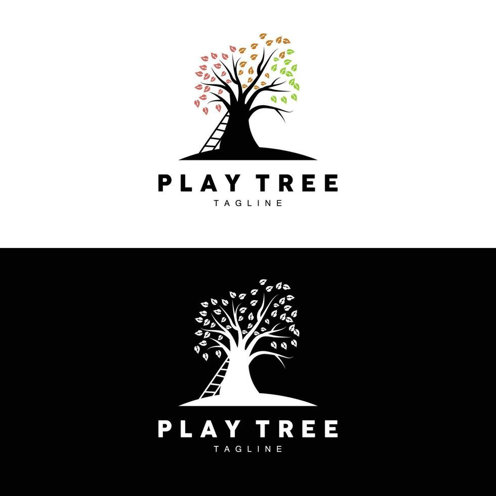 arbre logo conception, terrain de jeux vecteur, éducation arbre icône vecteur