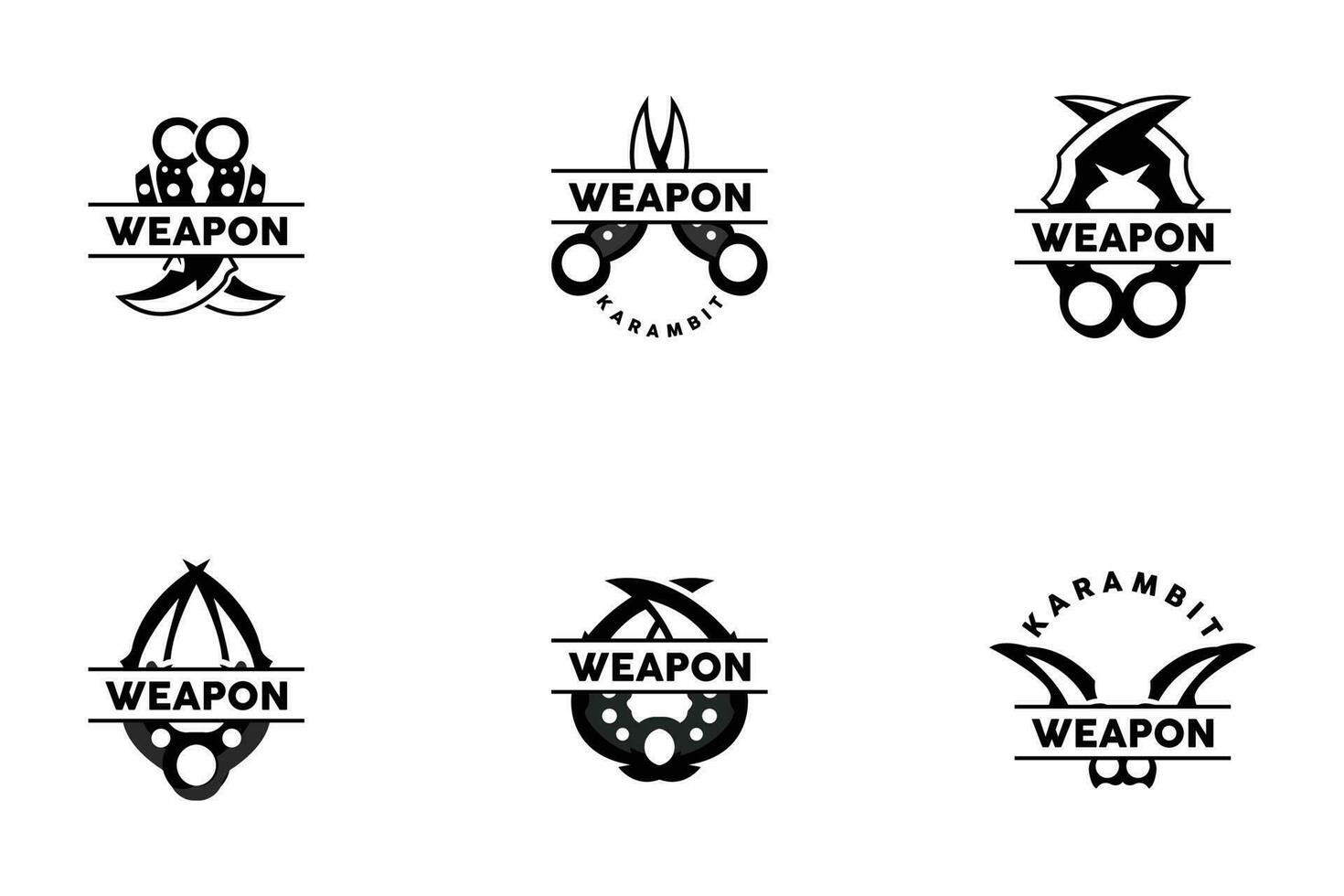 arme logo, traditionnel arme karambit vecteur, ninja combat outil Facile conception, symbole icône, illustration vecteur