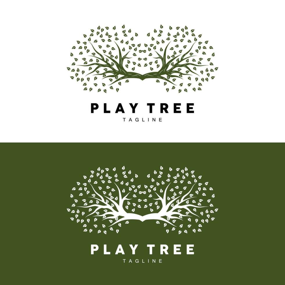 arbre logo conception, terrain de jeux vecteur, éducation arbre icône vecteur