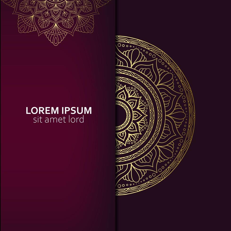 Fond De Mandala Ornemental De Luxe Avec Style De Motif Orient Islamique Arabe Vecteur Premium