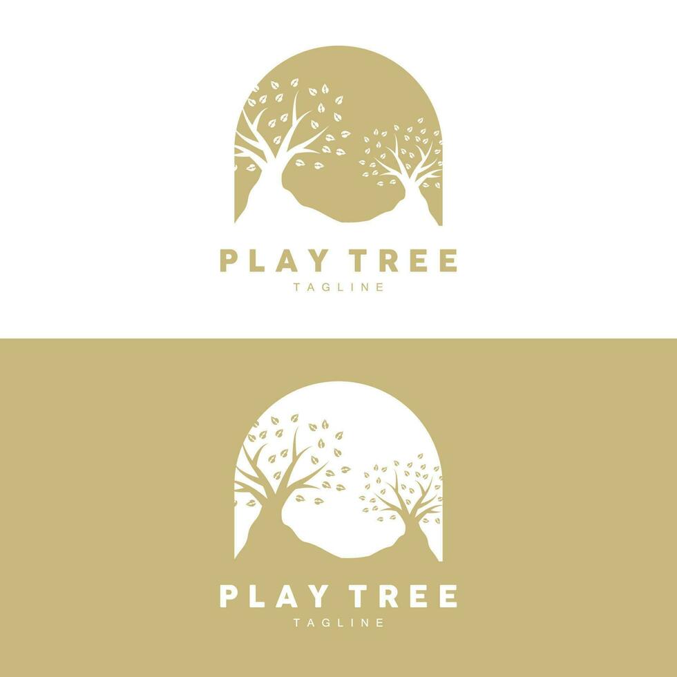 arbre logo conception, terrain de jeux vecteur, éducation arbre icône vecteur