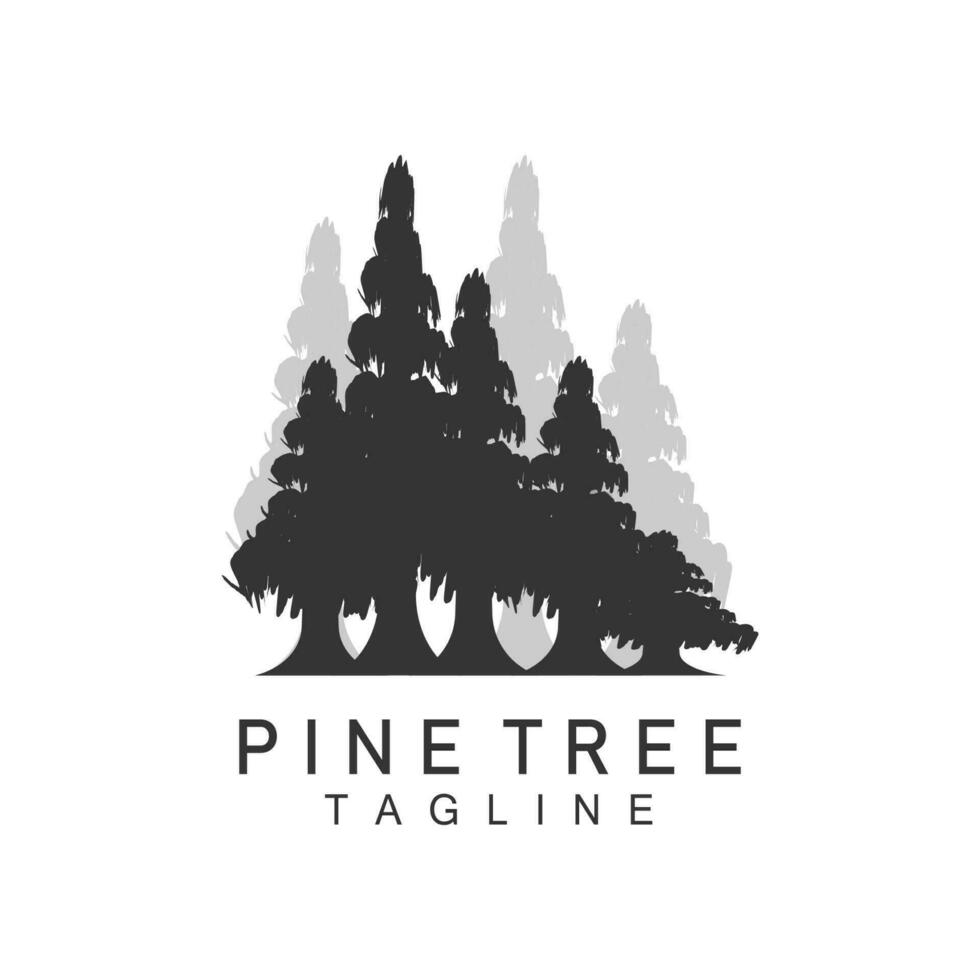 pin arbre logo, vert plante vecteur, arbre silhouette conception, icône, illustration, modèle vecteur