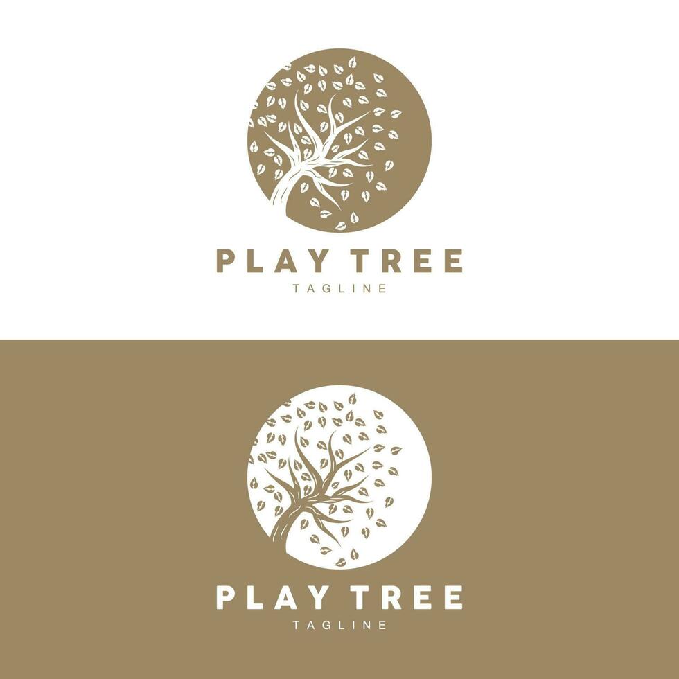 arbre logo conception, terrain de jeux vecteur, éducation arbre icône vecteur