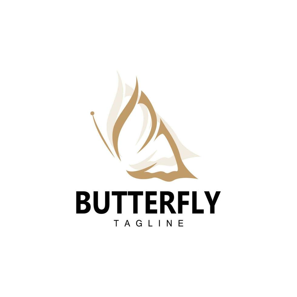 logo papillon, design animalier avec de belles ailes, animaux décoratifs, marques de produits vecteur