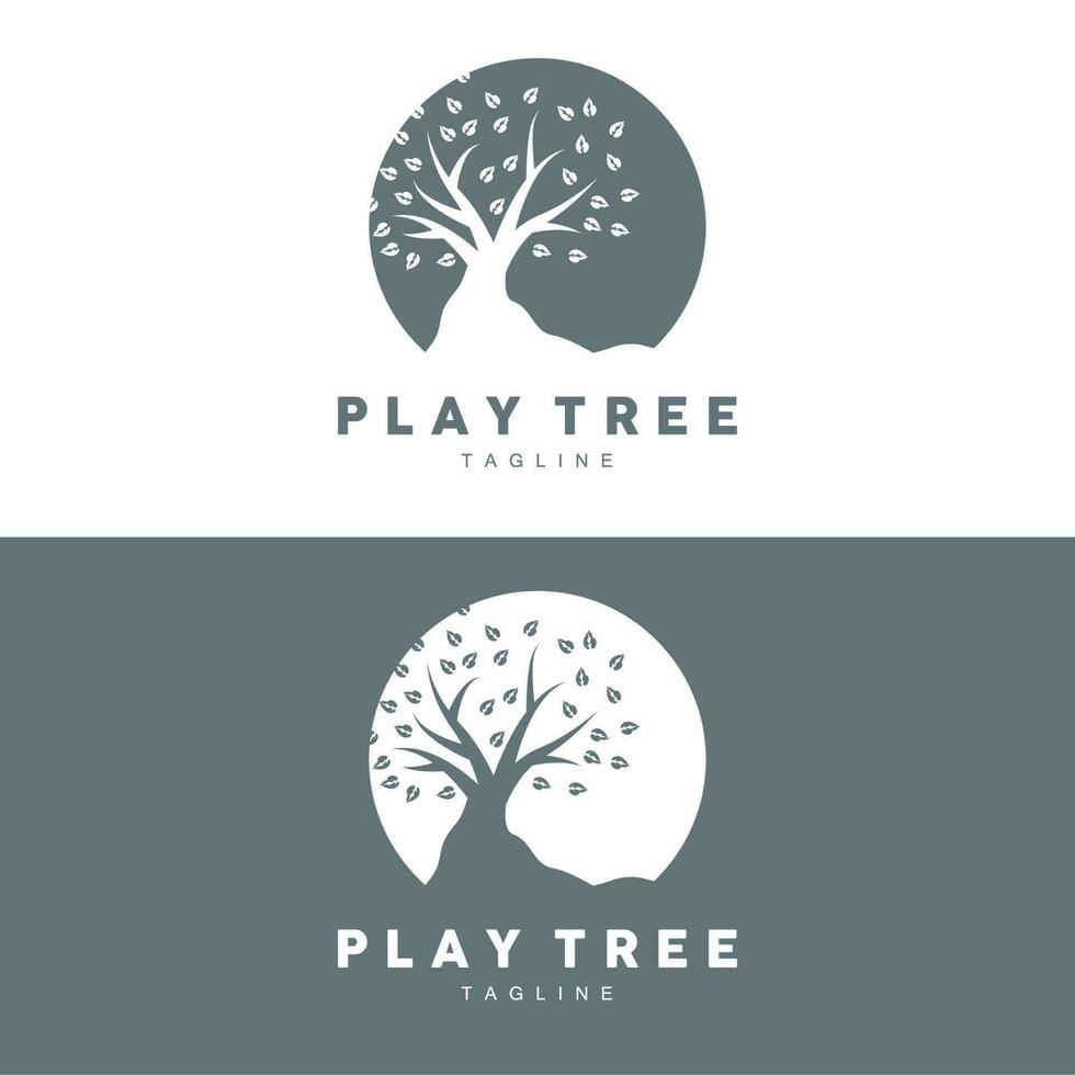 arbre logo conception, terrain de jeux vecteur, éducation arbre icône vecteur