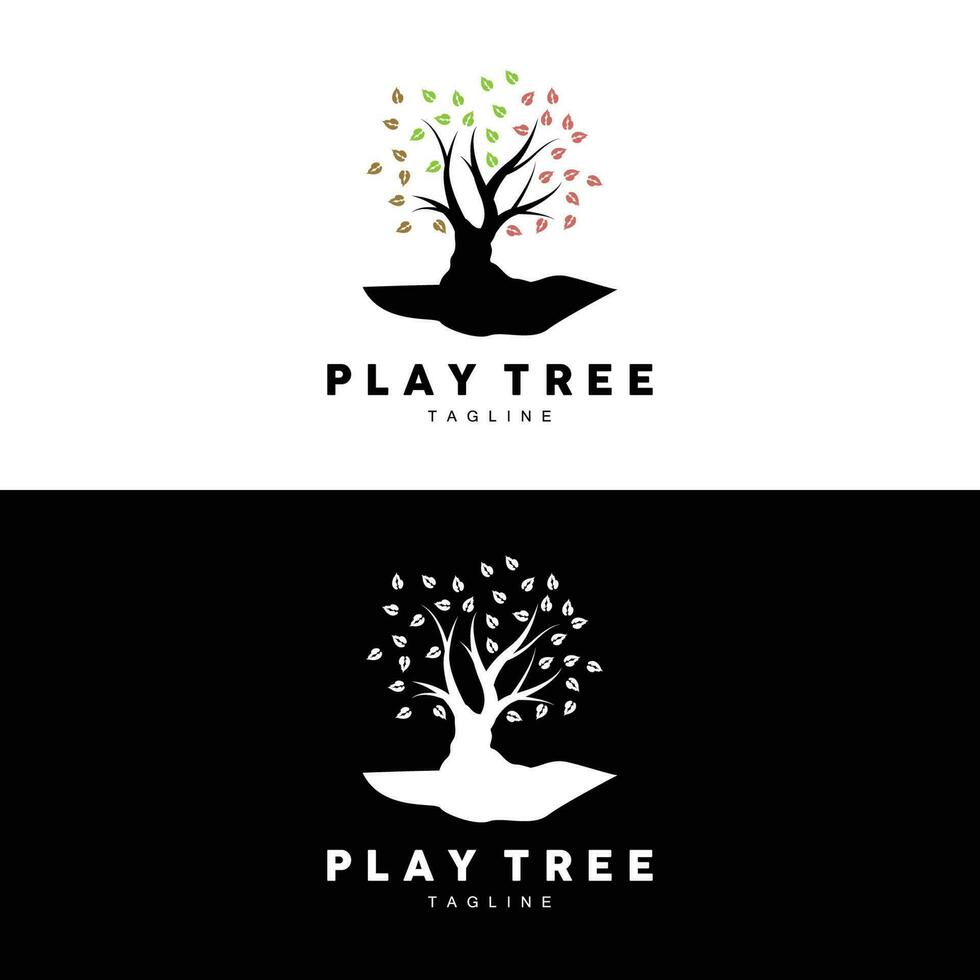 arbre logo conception, terrain de jeux vecteur, éducation arbre icône vecteur