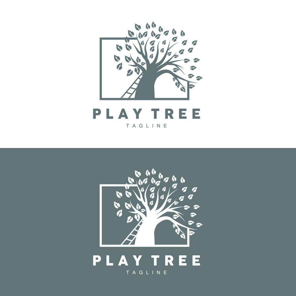 arbre logo conception, terrain de jeux vecteur, éducation arbre icône vecteur