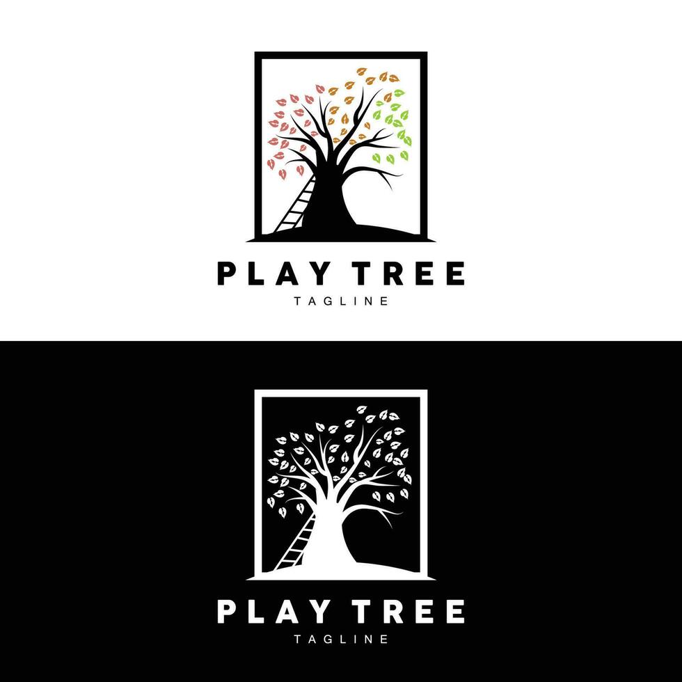 arbre logo conception, terrain de jeux vecteur, éducation arbre icône vecteur