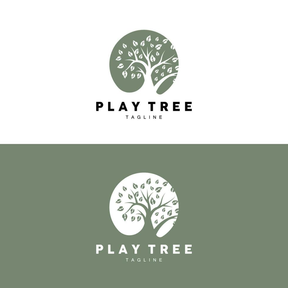 arbre logo conception, terrain de jeux vecteur, éducation arbre icône vecteur