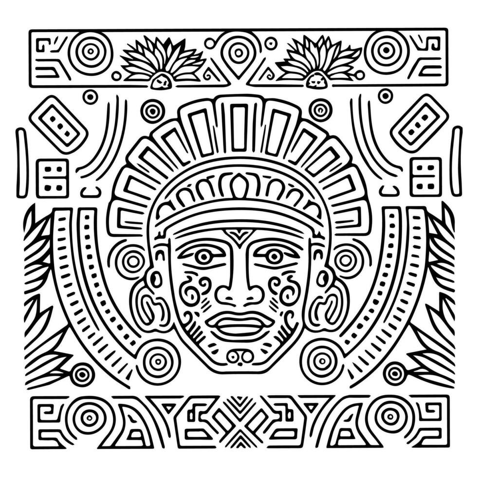 aztèque maya totem tatouage vecteur icône