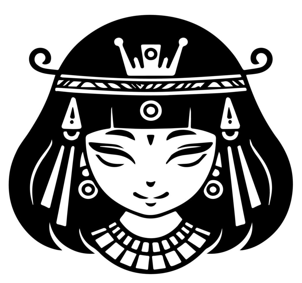 Cléopâtre le reine de ancien Egypte, icône vecteur, mignonne dessin animé. vecteur