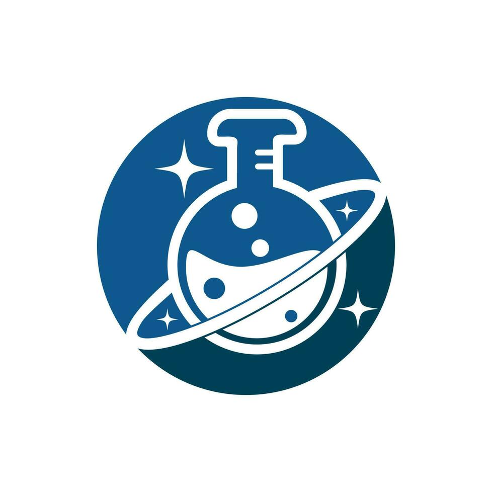 planète laboratoire logo conception illustration vecteur planète laboratoire logo
