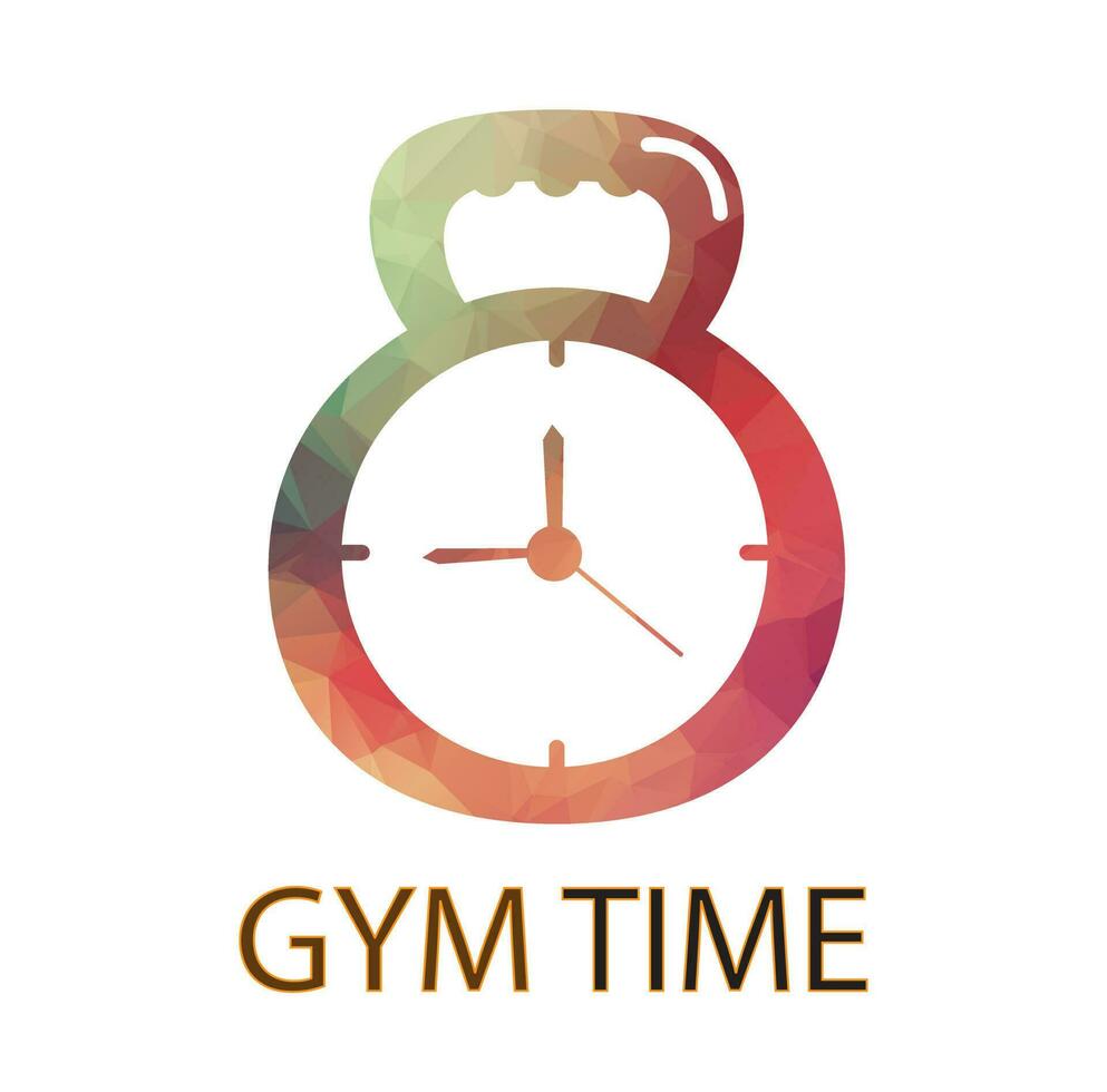 Gym temps logo modèle conception vecteur, emblème, conception concept, Créatif symbole, icône vecteur