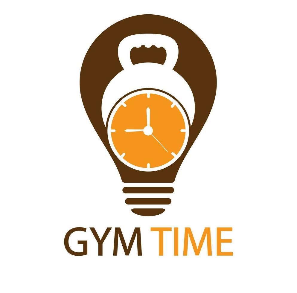 Gym temps logo modèle conception vecteur, emblème, conception concept, Créatif symbole, icône vecteur