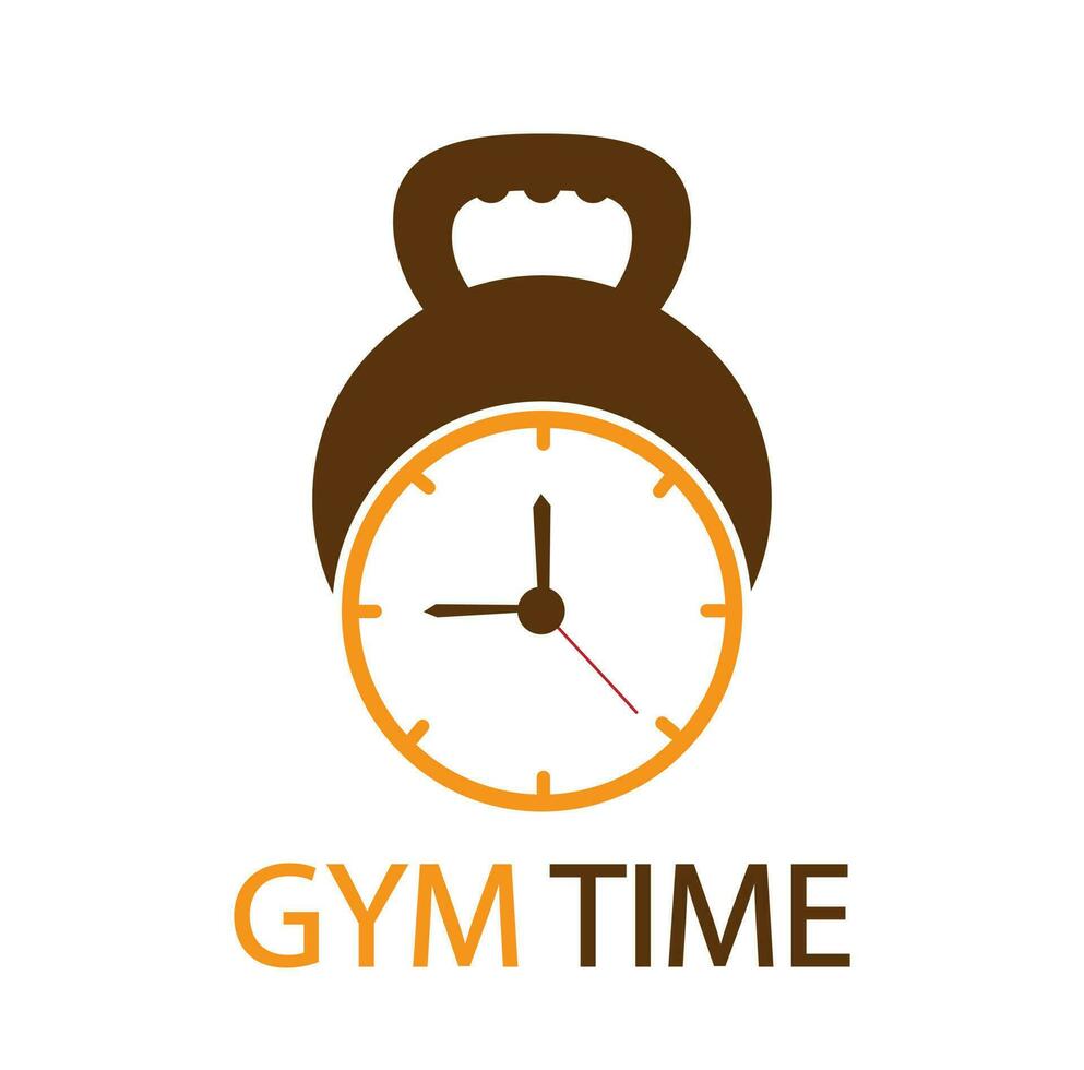 Gym temps logo modèle conception vecteur, emblème, conception concept, Créatif symbole, icône vecteur