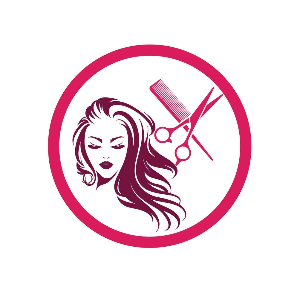 beauté cheveux salon logo femelle mode logo vecteur