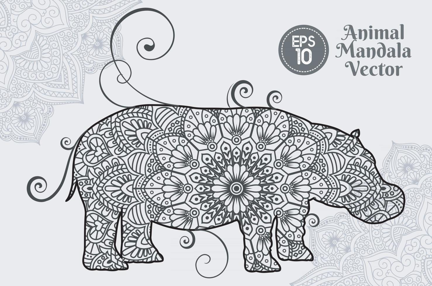 style d'art de ligne mandala animal vecteur