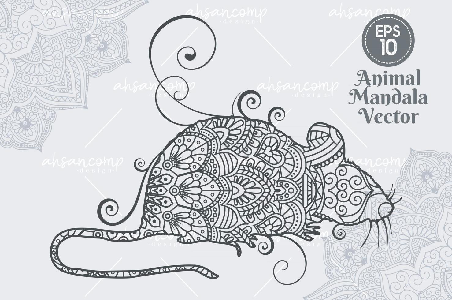 style de lineart vecteur mandala animal