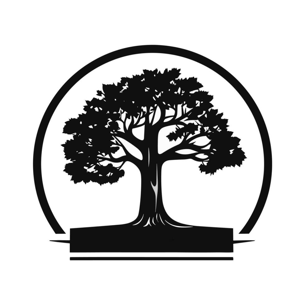 illustration de logo de chêne. silhouette vectorielle d'un arbre. vecteur