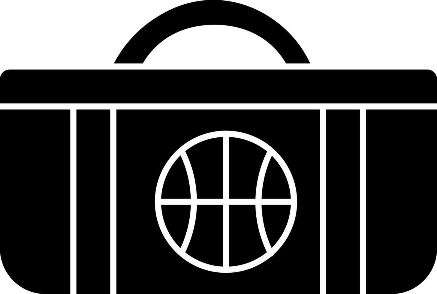 basketball molleton sac icône dans noir et blanc couleur. vecteur