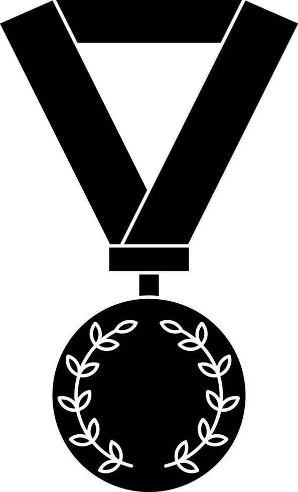 médaille icône ou symbole dans glyphe style. vecteur