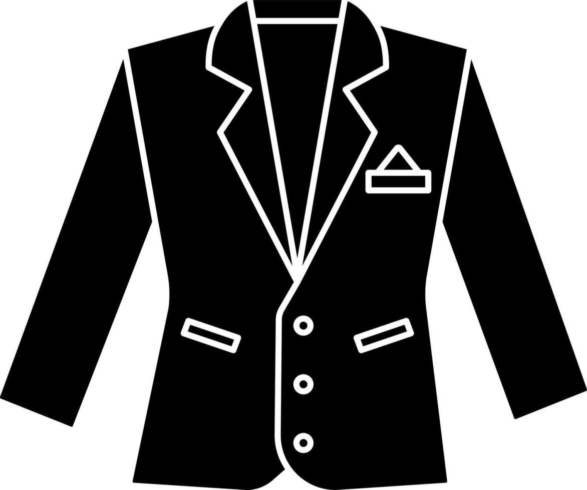 blazer icône ou symbole dans noir et blanc couleur. vecteur