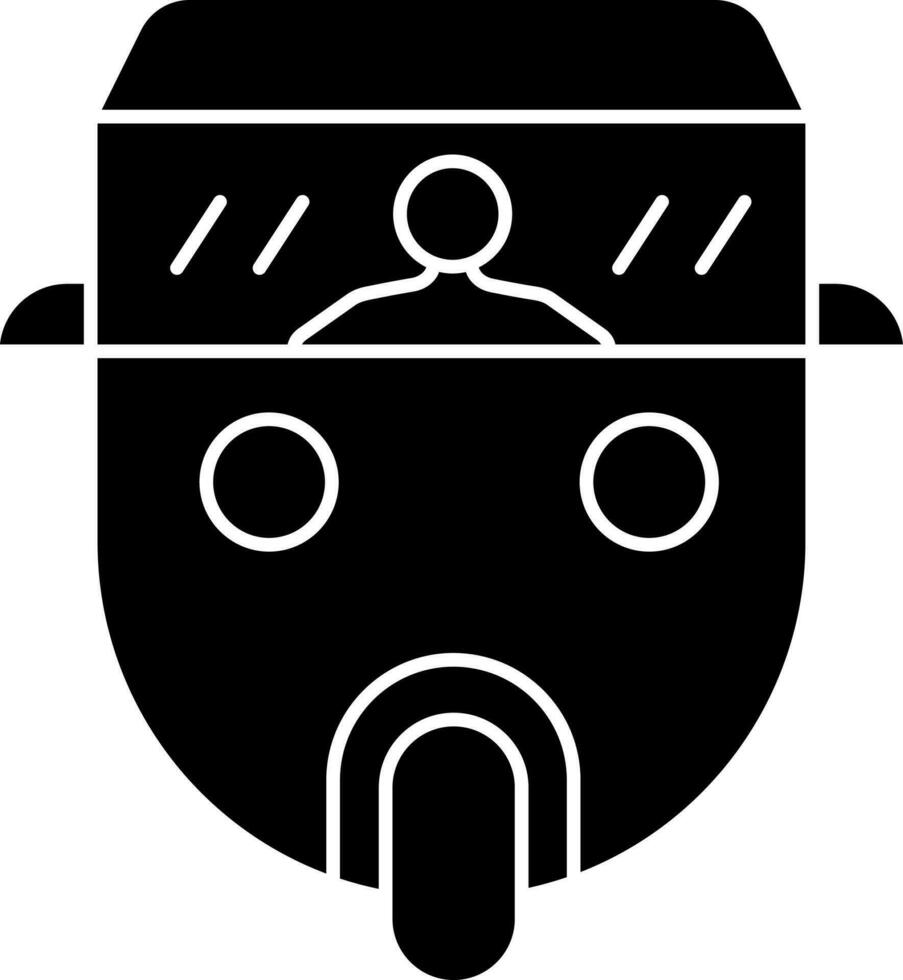auto pousse-pousse ou tuktuk icône dans noir et blanc couleur. vecteur