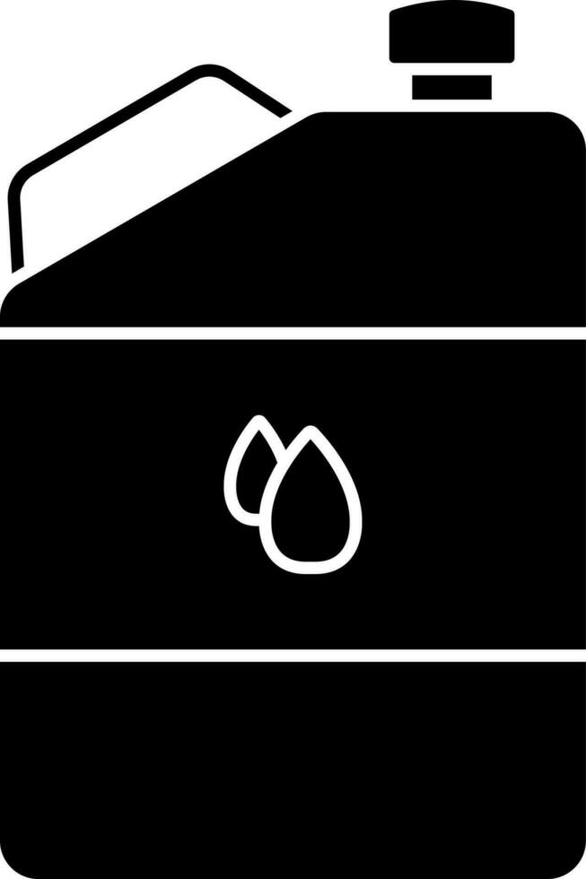 gouttes sur jerrycan icône dans noir et blanc couleur. vecteur