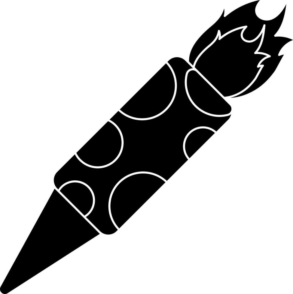 noir et blanc fusée feu d'artifice icône. vecteur