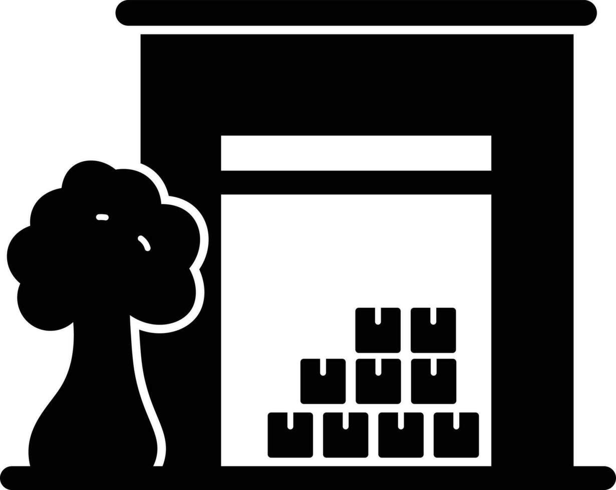 noir et blanc illustration de entrepôt icône. vecteur
