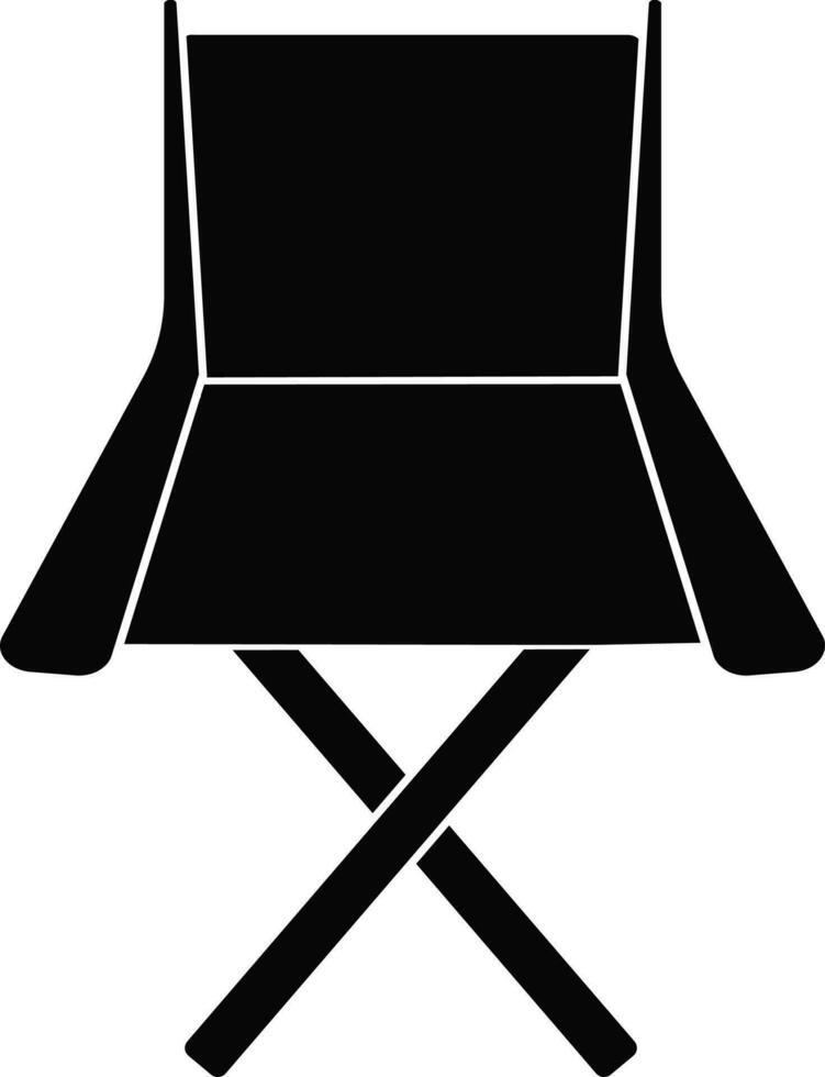 noir et blanc Vide réalisateur chaise dans plat style. vecteur