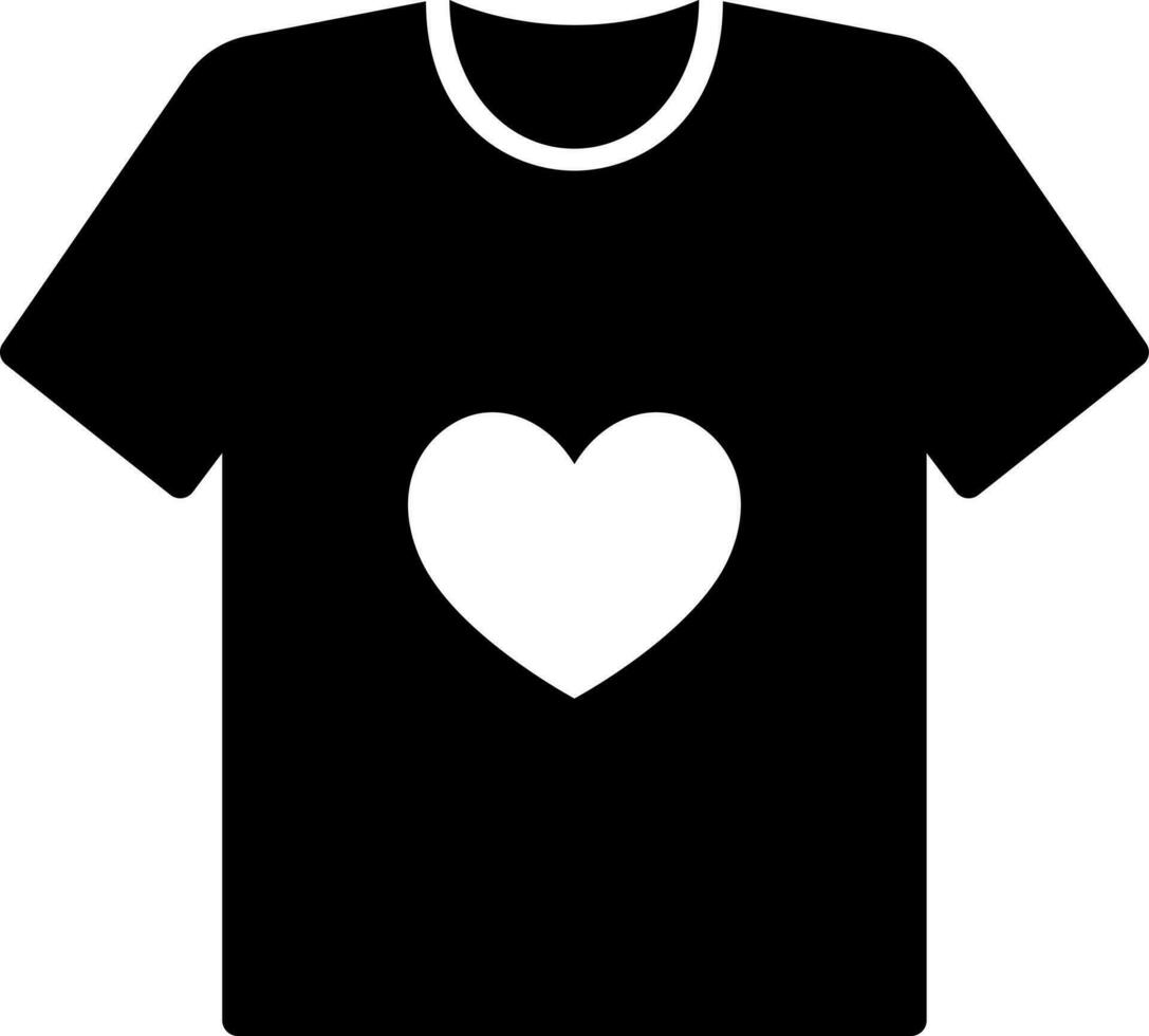 bénévole chemise icône dans noir et blanc couleur. vecteur
